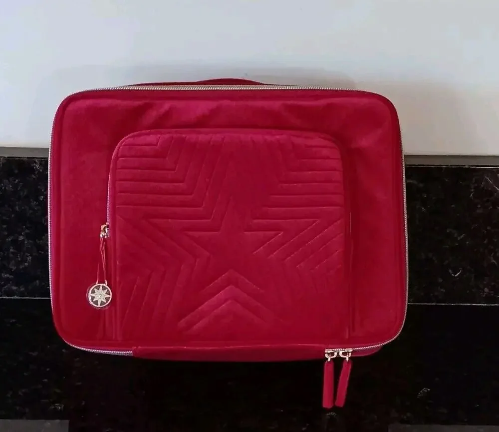 Estee Lauder Cosmetic Case Bag with Handle Limited Edition Red Velour 2023